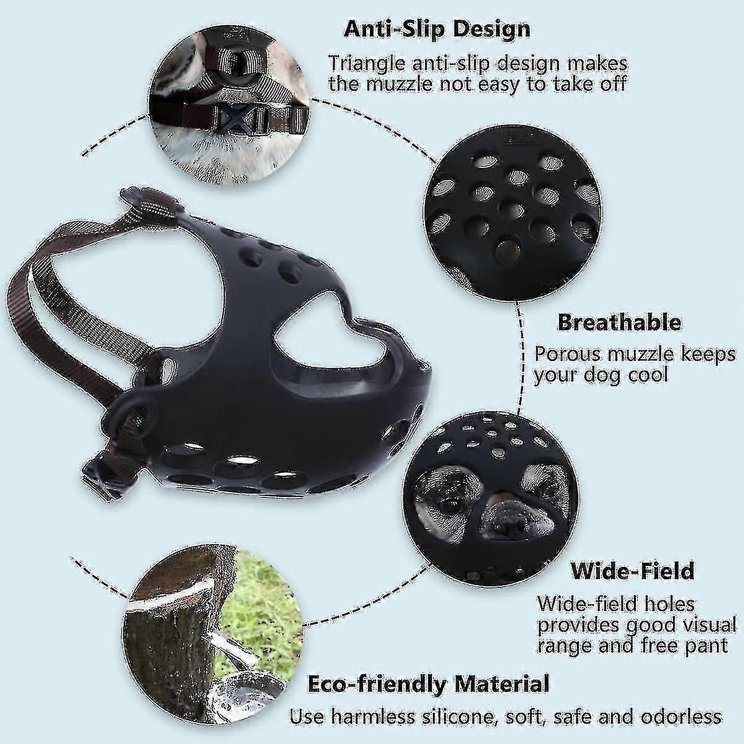 Short Snout Dog Muzzle,soft Silicone Adjustable Breathable Bulldog Muzzle For French Bulldog Shih Tzu And Pug For Biting Chewing Training