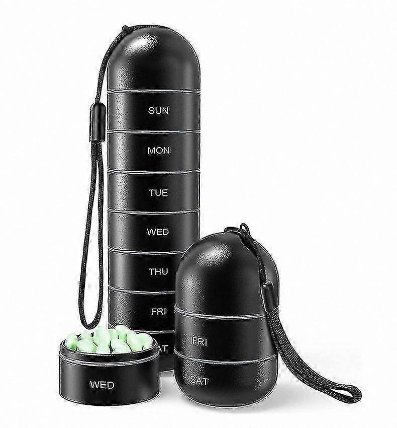 Aluminum Alloy Weekly Pill Organizer, Stackable 7-Day Medication Storage Container