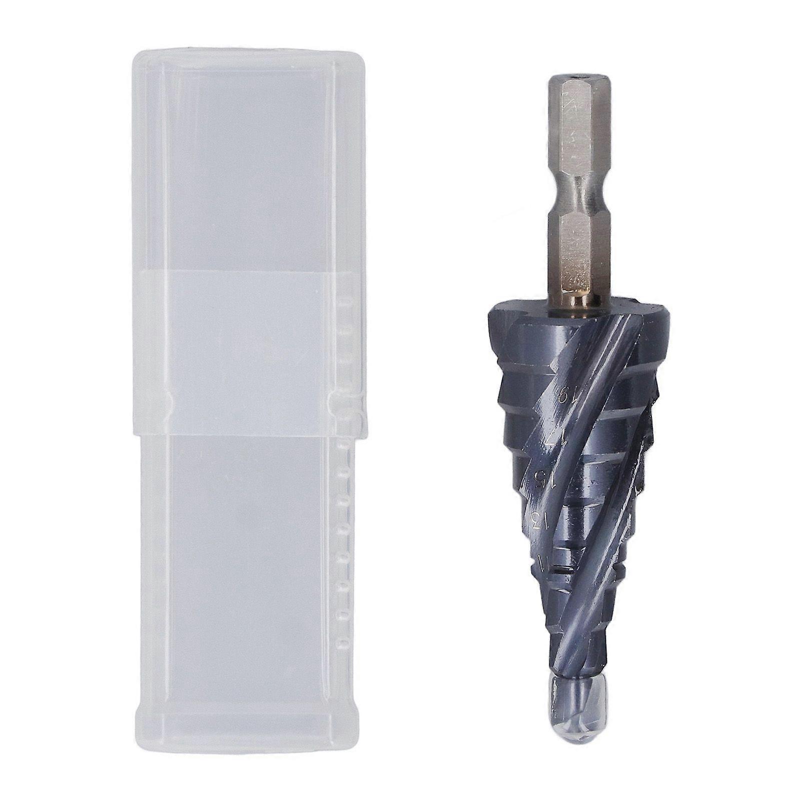 M35 Cobalt Drill Bit 9 Steps 4 Spiral Flutes Bit for Stainless Steel and Hard Metal 521mm 1/4 Inch Shank