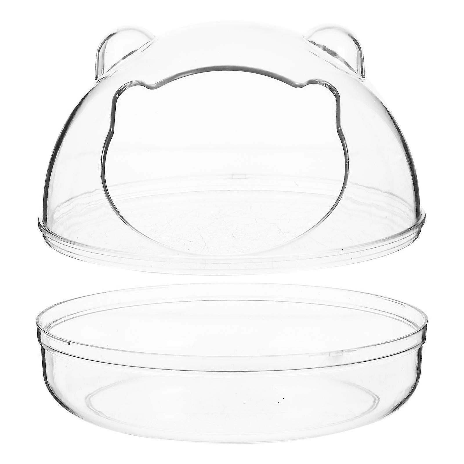 Hamster Sand Bath Container for Small Pets 2Pcs Transparent Tub