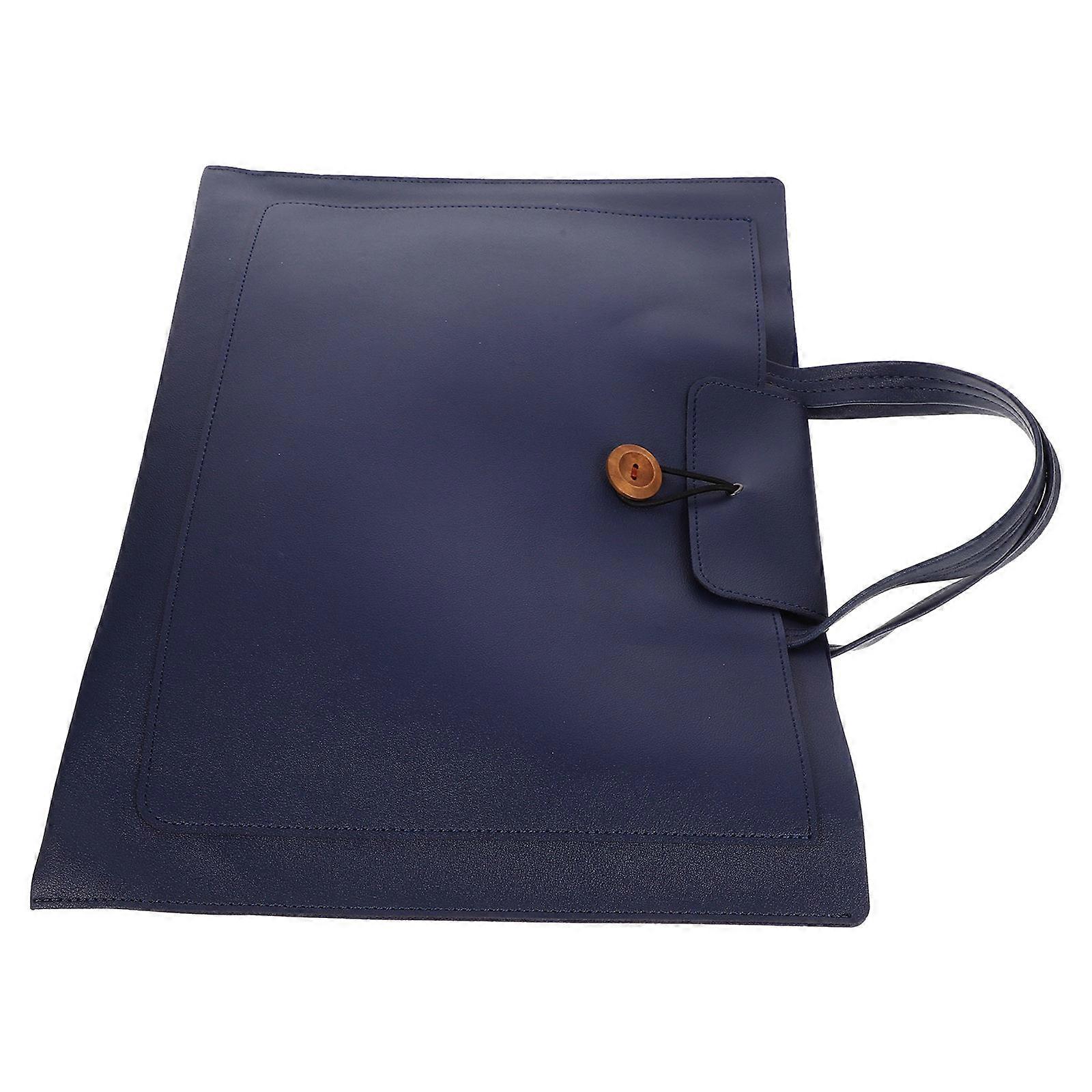 Multi-Function Navy Laptop Carrying Bag for Storage 4Pcs Imitation Pouch