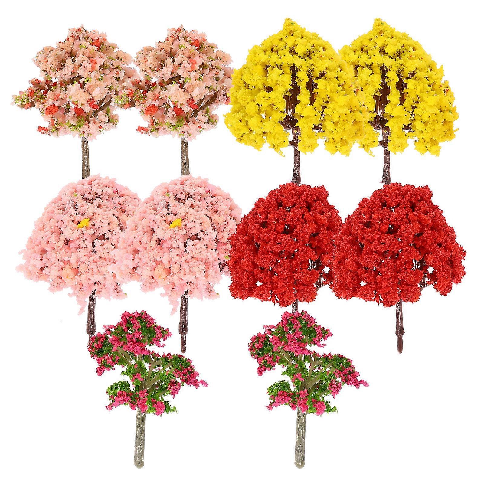 10Pcs Miniature Model Trees Decorative Sand Table Layout Assorted Color Pvc Enhancement