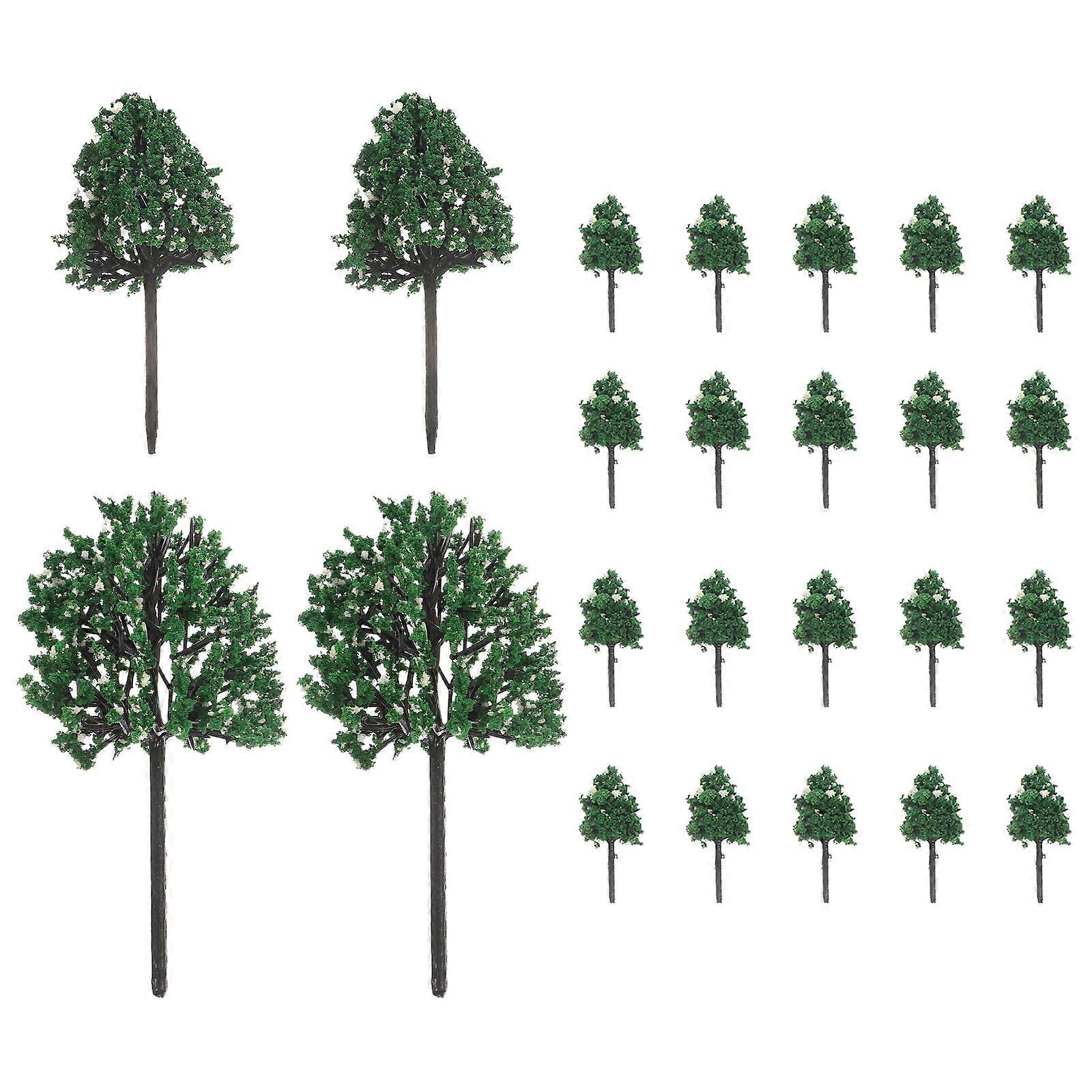 Fake Trees Model Miniature Trees Architectural Model Landscaping Decoration 13x7cm 24Pcs