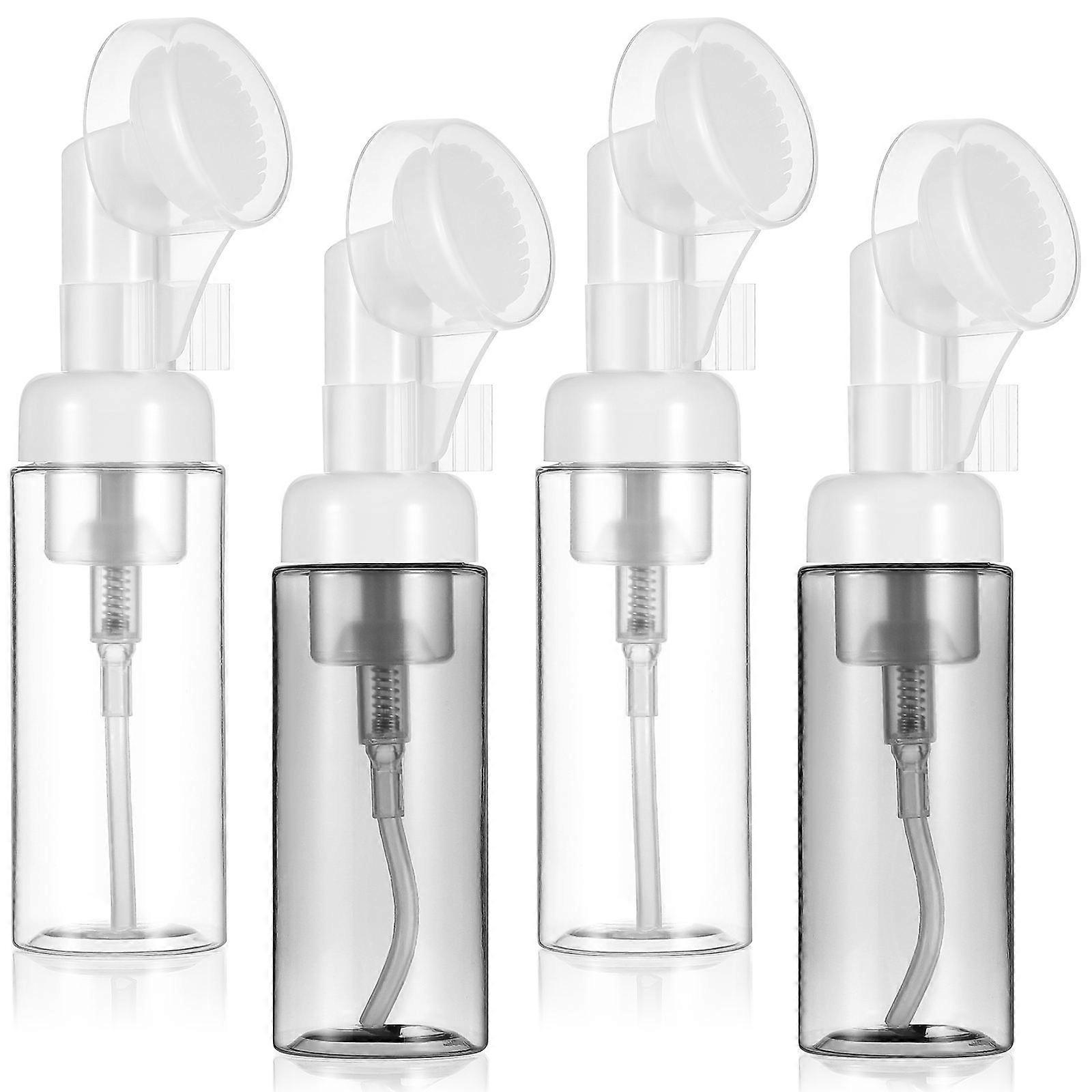 Transparent Plastic Mousse Foaming Bottles for Storage Use 4Pcs Small Bubble Bottles