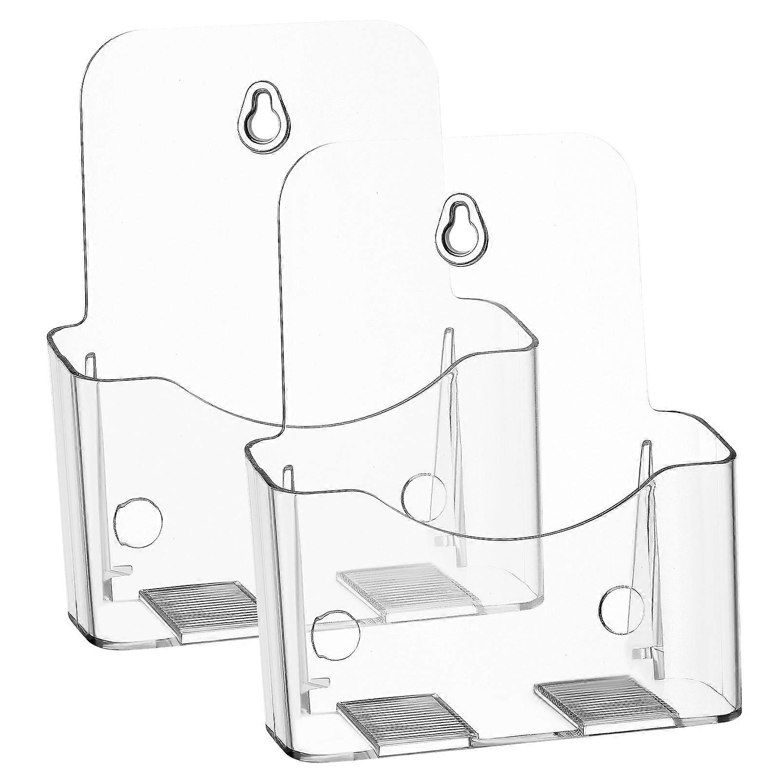 User-Friendly Document Holder Magazine Organizer Transparent Structure Exhibition 2Pcs