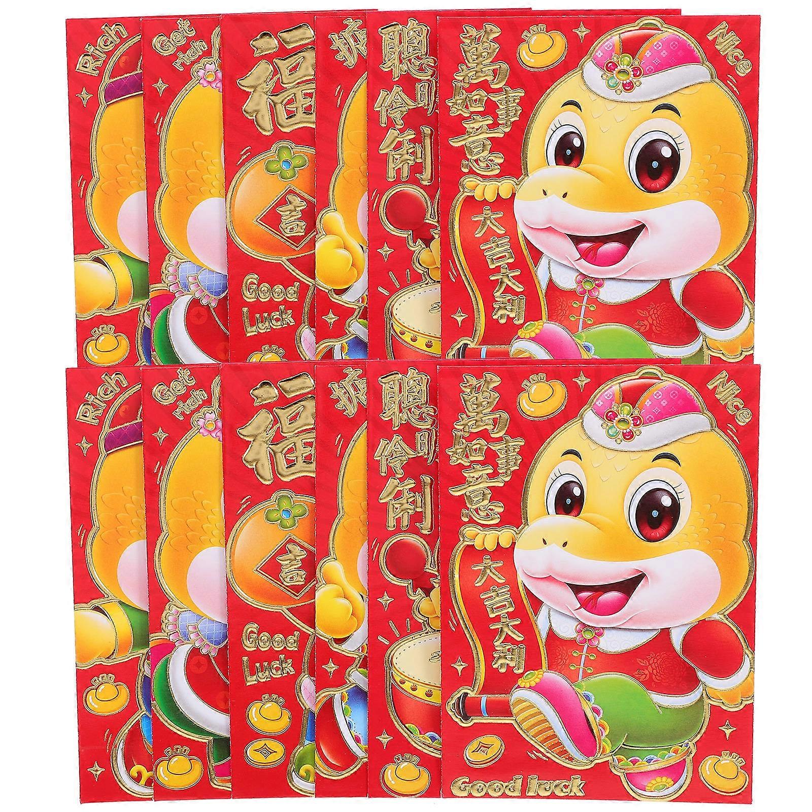 Chinese Style Red Envelopes New Year Present for Year of 2025 108Pcs