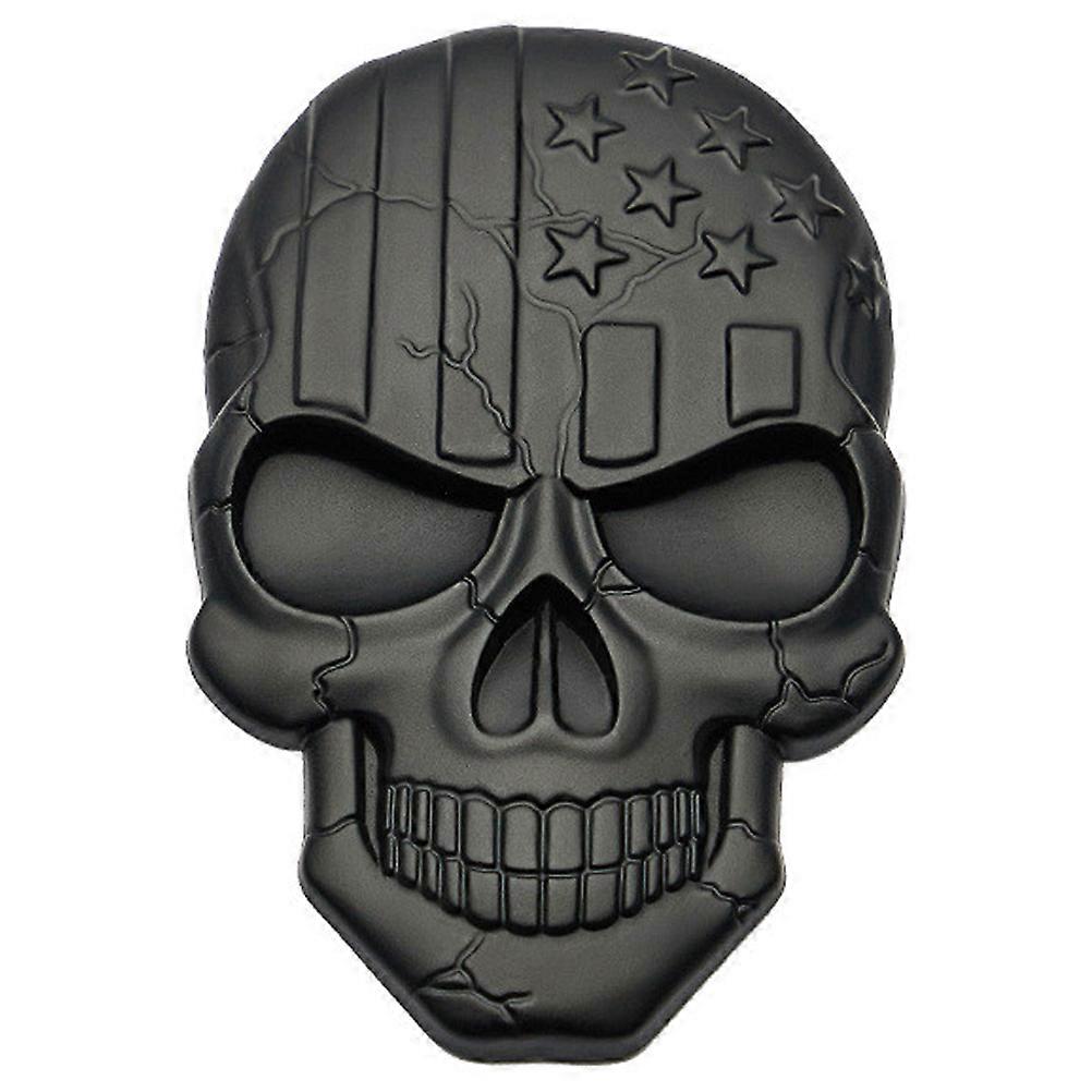 Vehicle Logo Decor for Decor 4Pcs Usa Flag Skull Shape Car Emblems