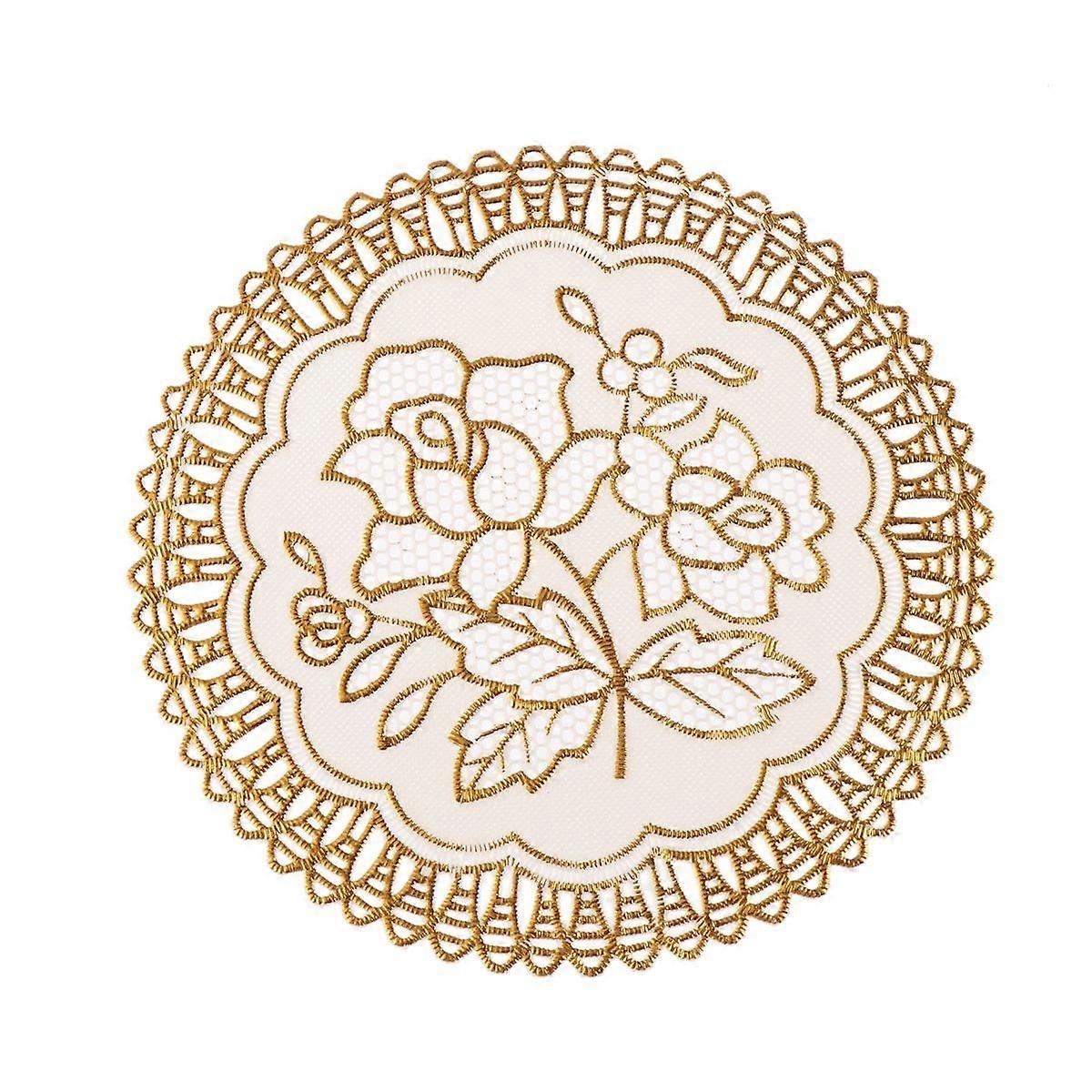 PVC Coaster Round Rustic Cup Mat for Placing Cup 24Pcs in Beige Color