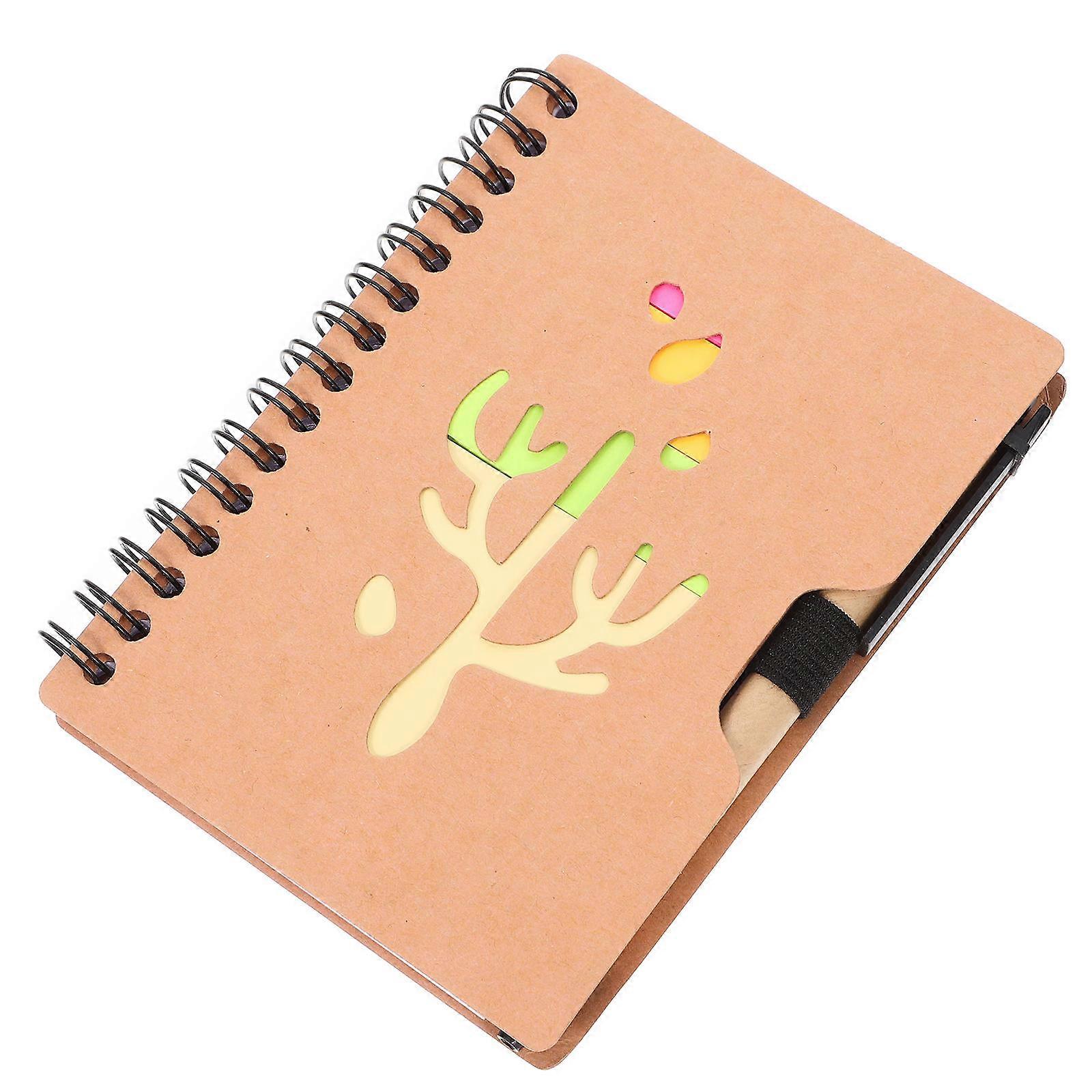 4Sets Spiral Note Book Beige Coil Notepad for Office Note Taking