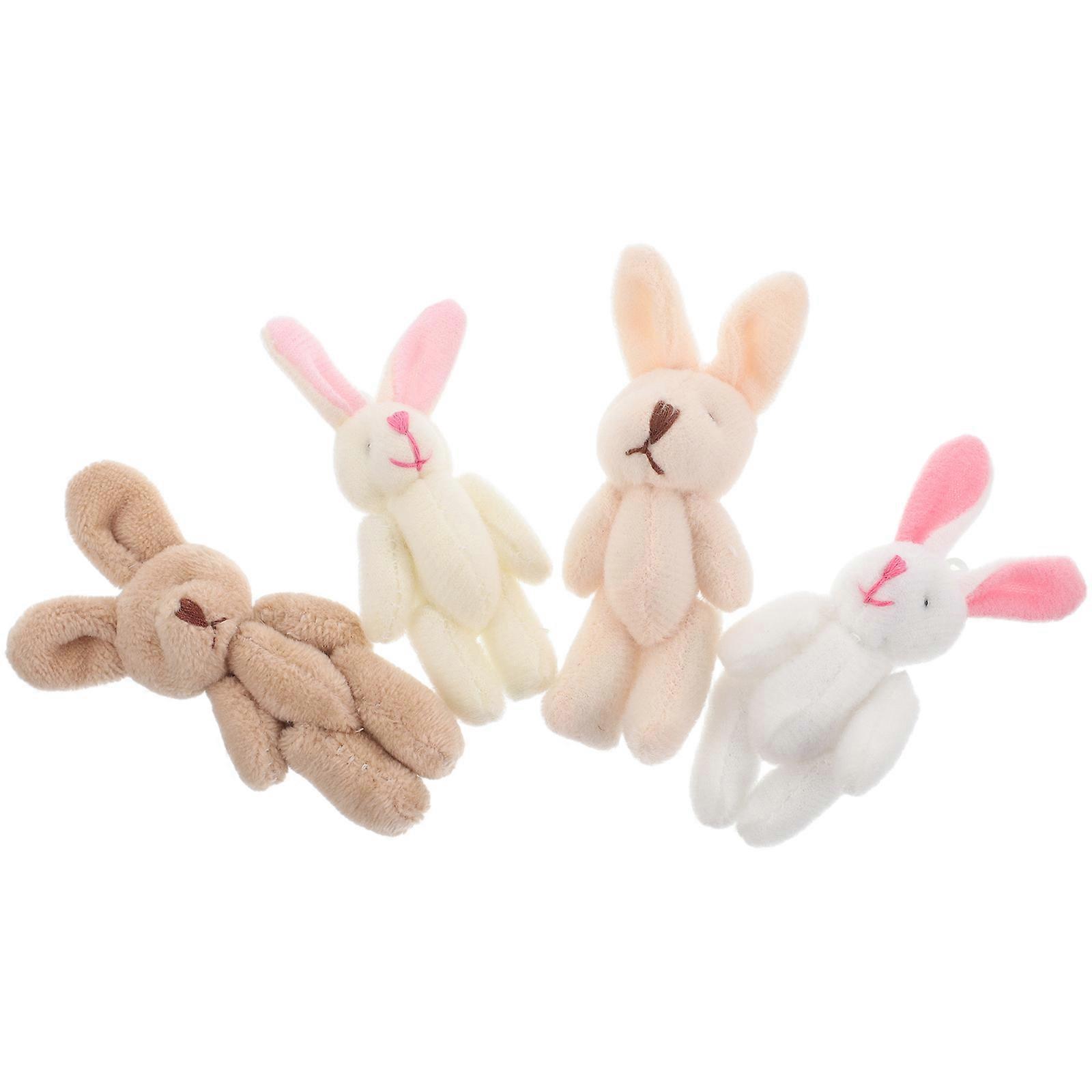 Assorted Color Mini Plush Bunny Doll for Decoration 20Pcs Stuffed Animals
