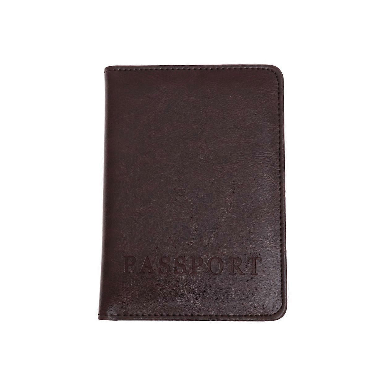 Travel Passport Holder Coffee PU for Multi-Functional Use 3Pcs
