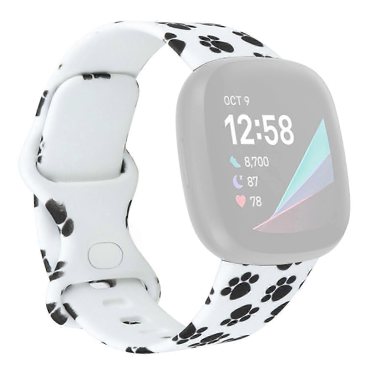 H0N For Fitbit Versa 4 Sense 2 Pattern Printing Silicone Watch Strap n1w Adjustable Wrist Band Repla
