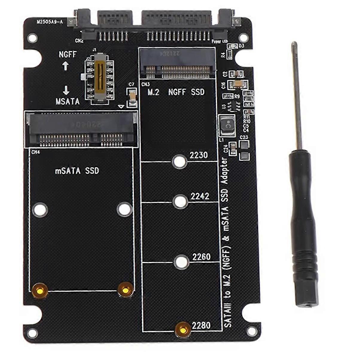 NGFF to 3 External HDD Enclosure MSATA SSD Adapter M.2 Protocol Adapter Board