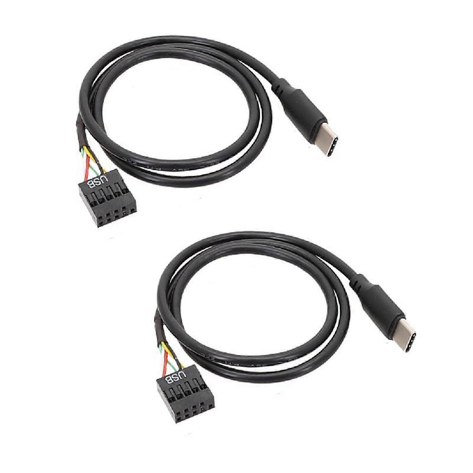2Pcs USB 9Pin to USB Type C Cable for Computer Motherboard to USBC Secondary Screen PC LCD Screen 9Pin USB Cable Adapter