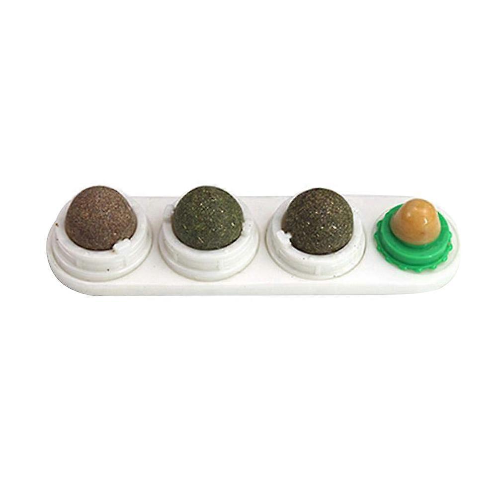 Cat Catnip Toy 3Pcs for Playing White Rotation Pet Ball Toy