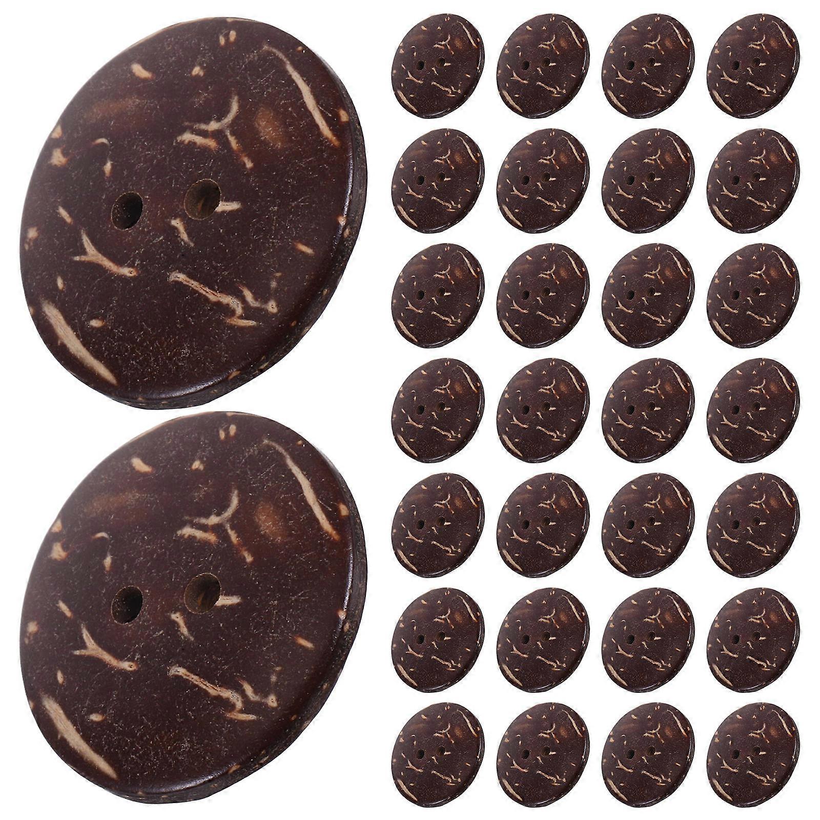 100Pcs Coconut Buttons for Crafting Sewing Accessories Double Hole Design