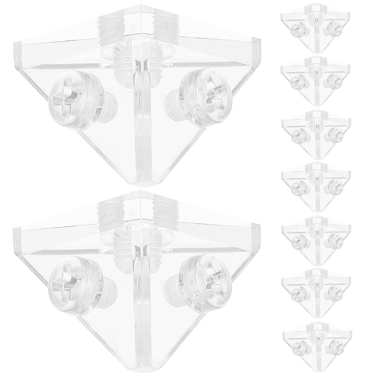 Square Corner Brackets Clear Acrylic Reusable Stable Structure For Display And Storage 10Pack