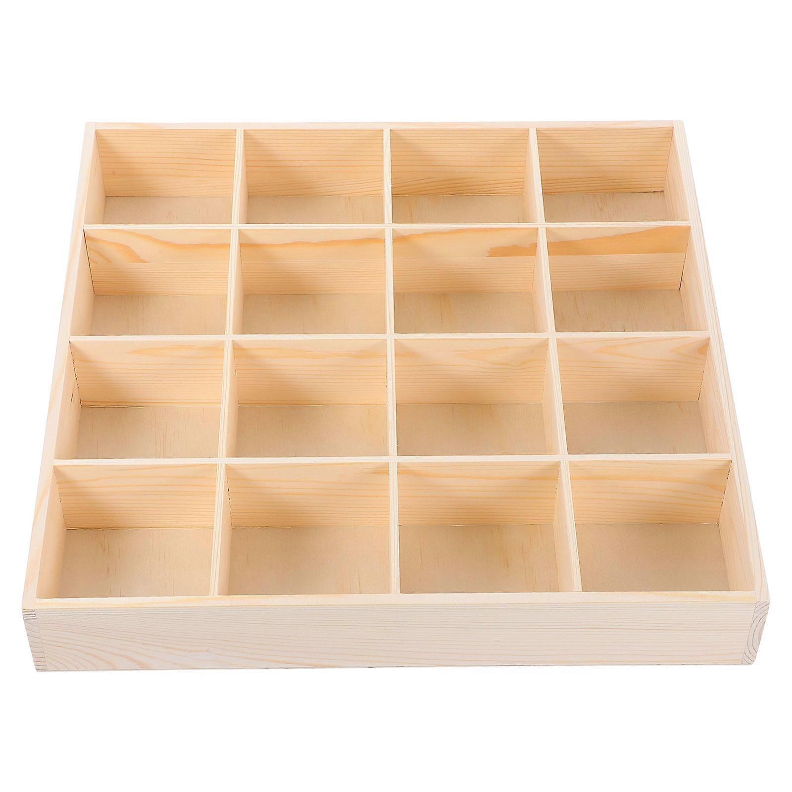 Wood Tabletop Storage Case for Organization 2Pcs with Multiple Compartments