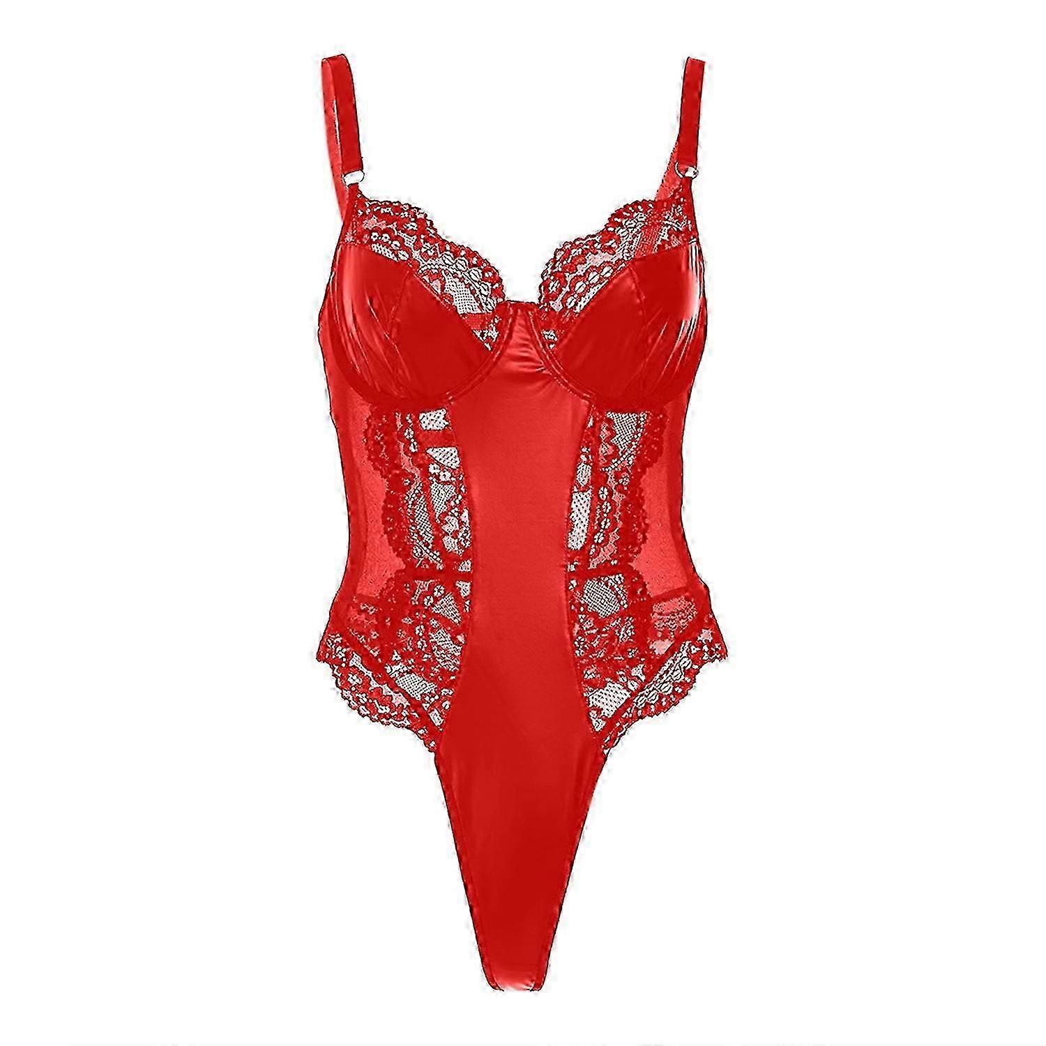 المرأة الجلود الدانتيل bodysuit مثير شبكة ساخنة شفافة الملابس الداخلية الملابس الداخلية المرقعة نحيف قطعة واحدة