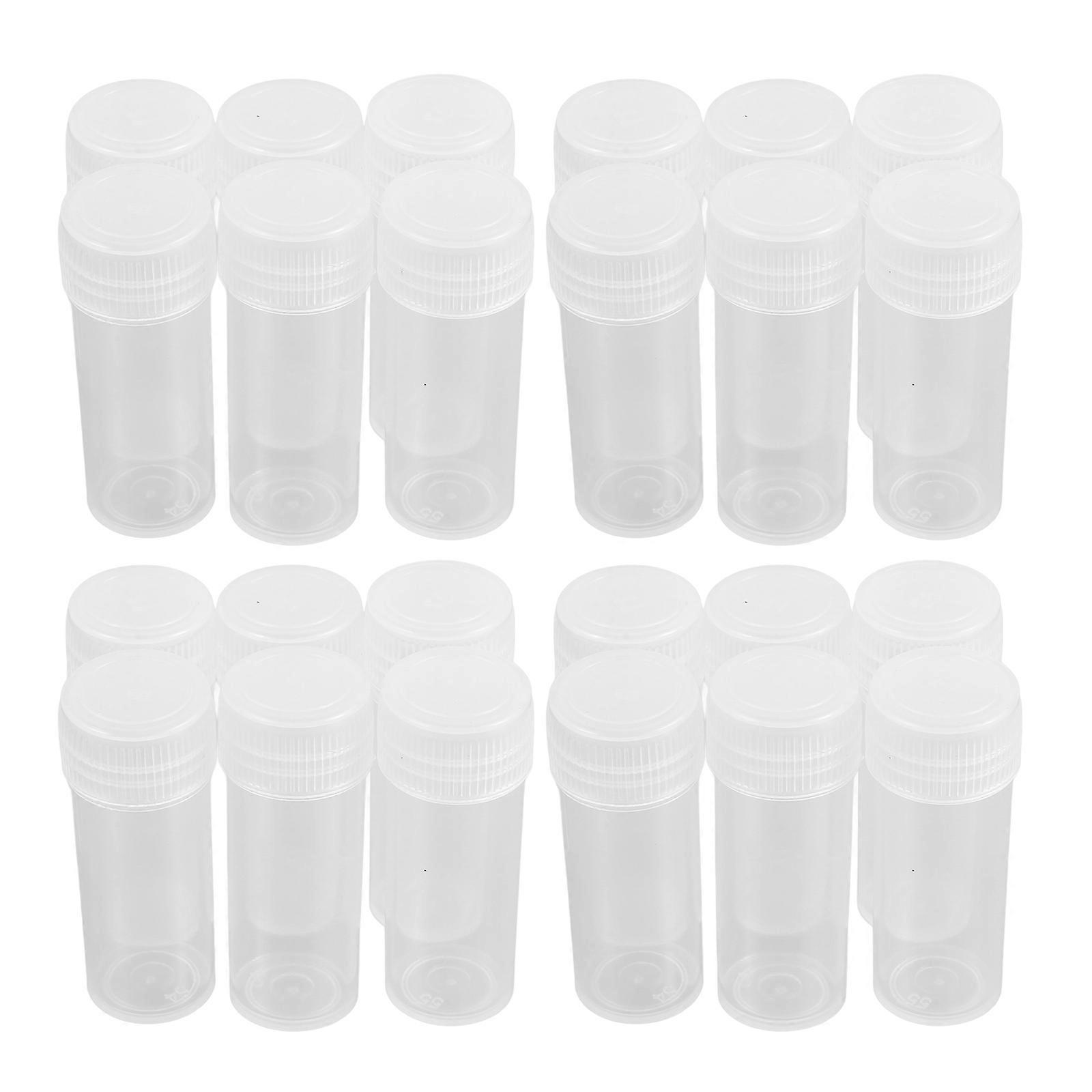 Laboratory Transparent Tubes with Screw Cap for Sample Storage 60Pcs