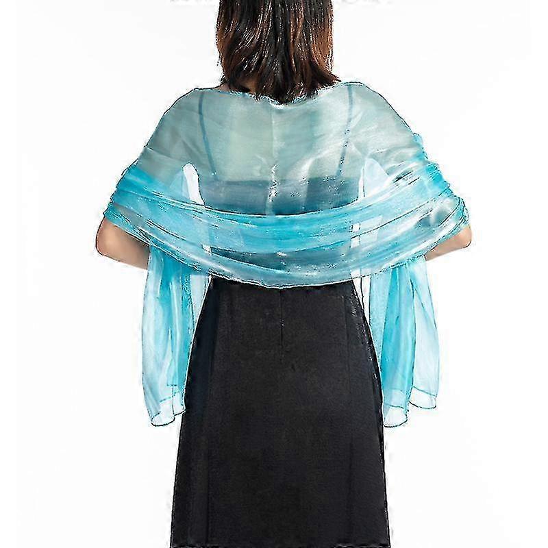 女性用イブニングドレスウェディングショールソリッドカラーパーティーショールチュールスカーフ