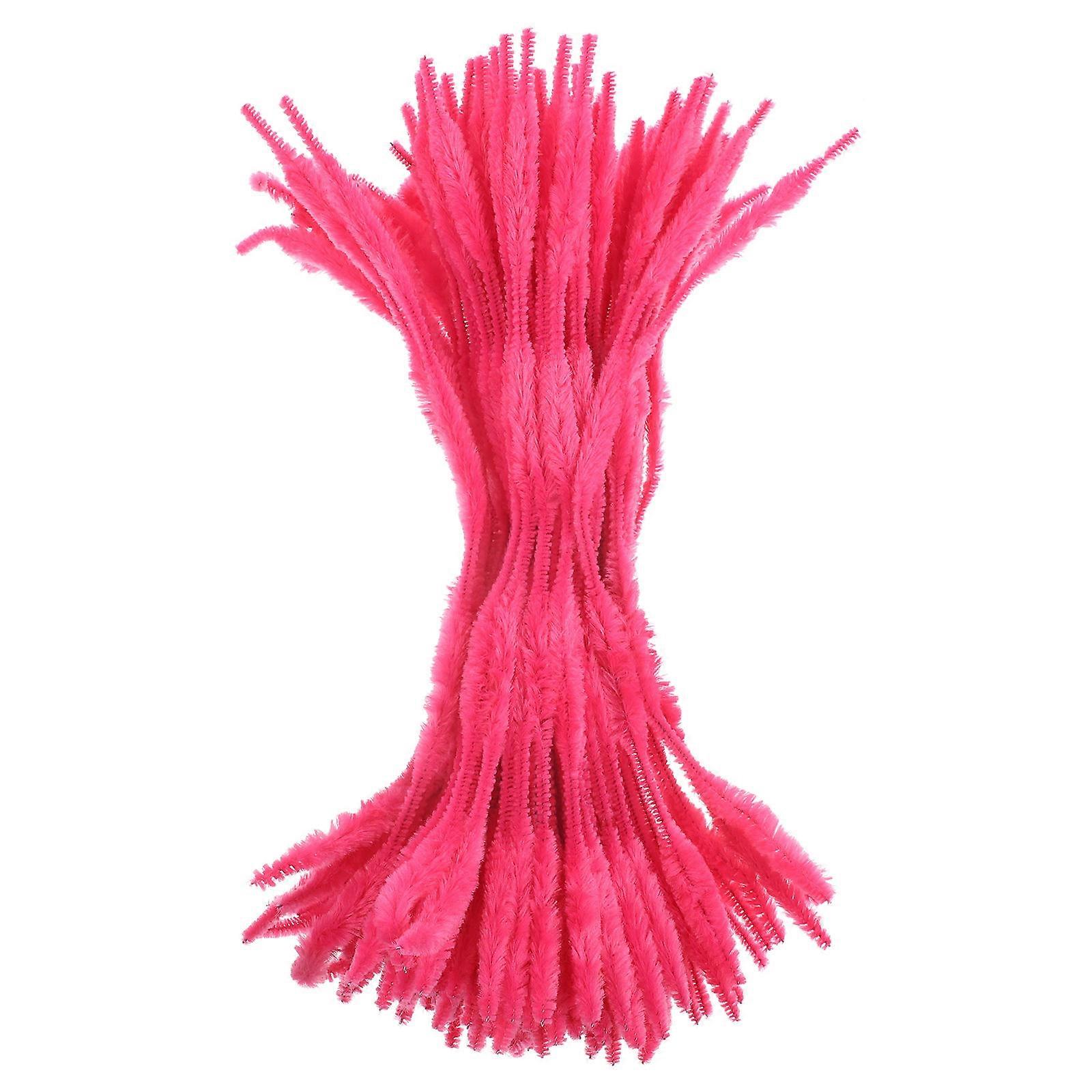 100Pcs Creative Twisting Sticks Chenille Stems for Home Crafts Educational Tool in Red Color