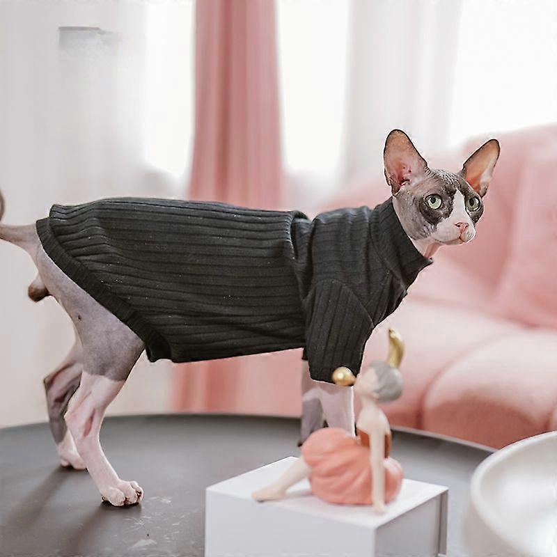 Hairless Cat Spring/Summer Clothes New Breathable Pure Cotton Pit Strips German Pet Cat Kitten Base Long Sleeve