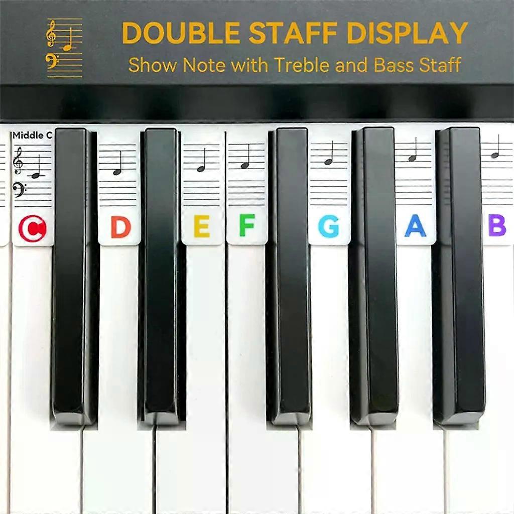 INF Removable music note stickers for piano/keyboard 61 keys multicolored multicolored