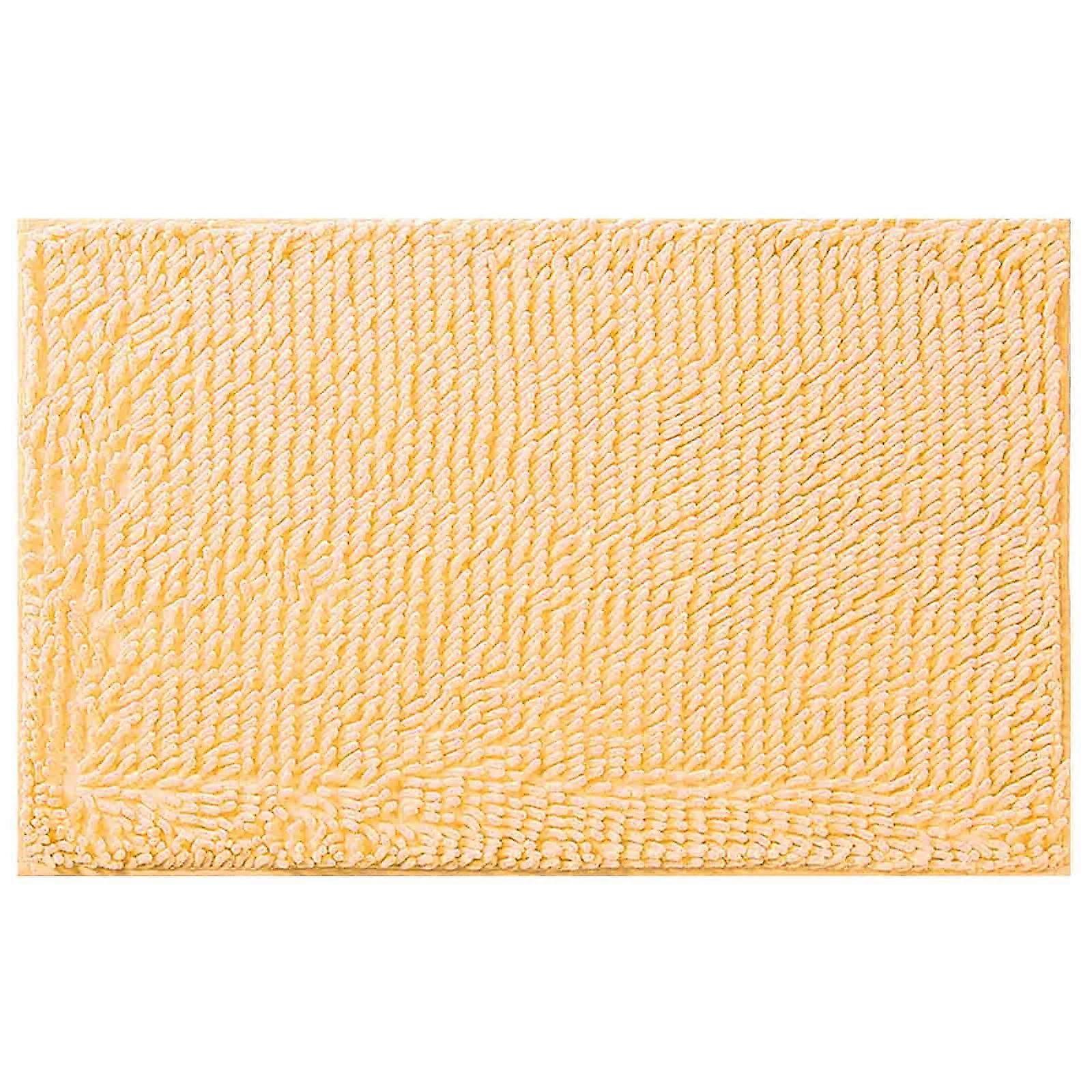 XIUH Beige Bathroom Mat - Soft, Absorbent & Thickened Furry Carpet, Machine Washable, Reusable (C)