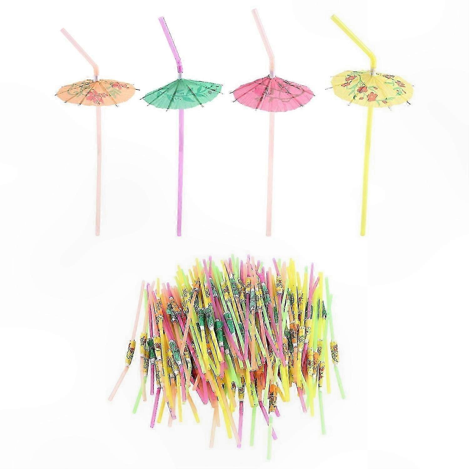 150 Pack Flexible Colorful Drinking Straws for Beach Parties and Bars