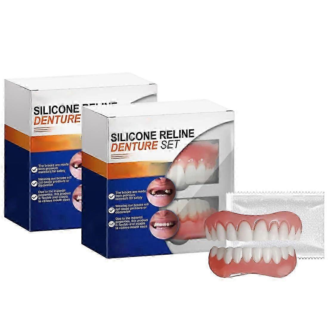 Silicone Reline Denture Set - Included Upper and Lower Dentures -2PCs