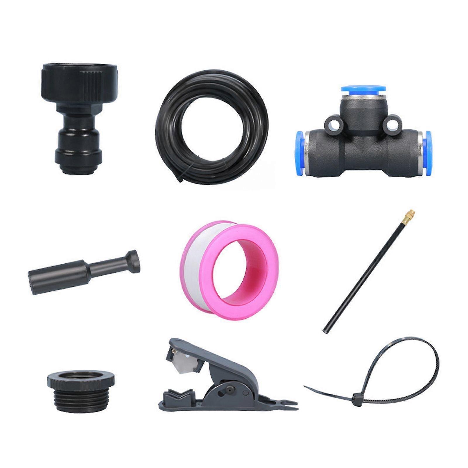 Automatic Irrigation System Irrigation Hose with 360-Degree Adjustable Nozzles Drip Irrigation System Kit with Connectors Cutter Ties for Garden Raise