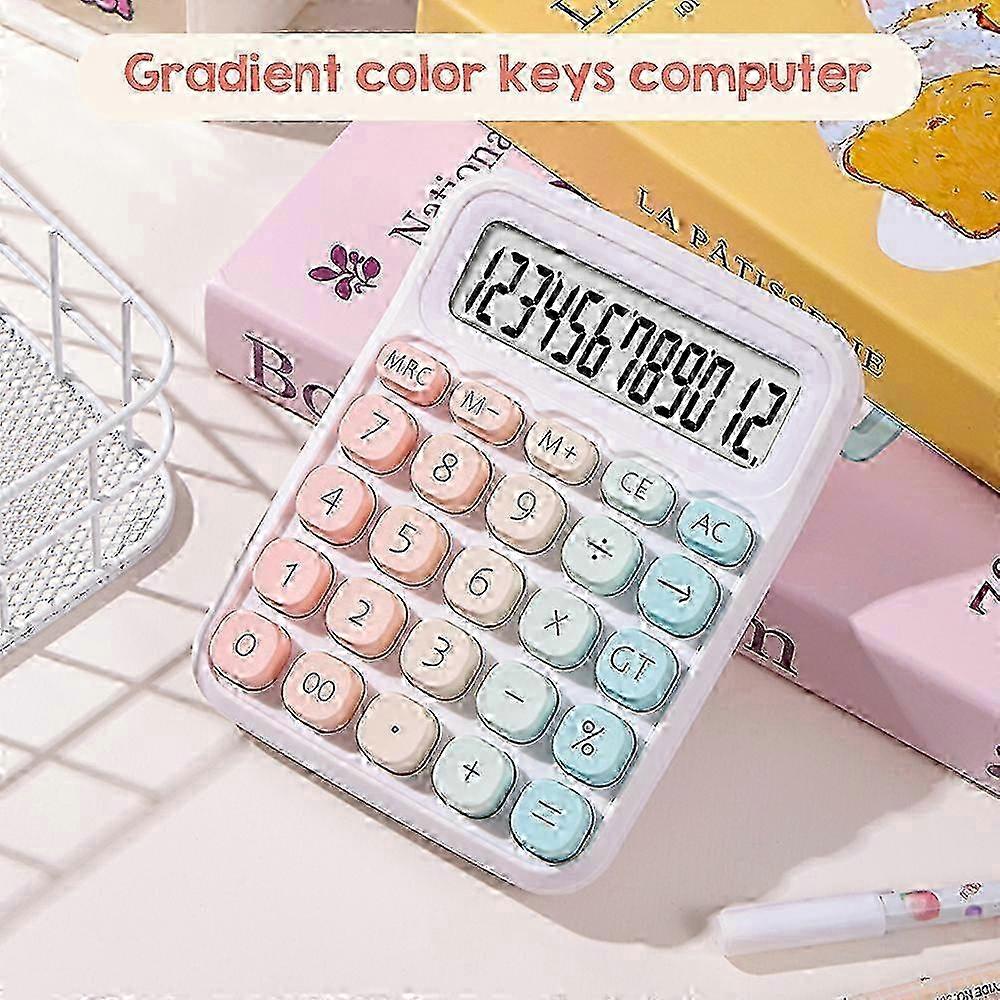 Cute 12-Digit Calculator 14x10.5cm Large LCD Gradient Colors