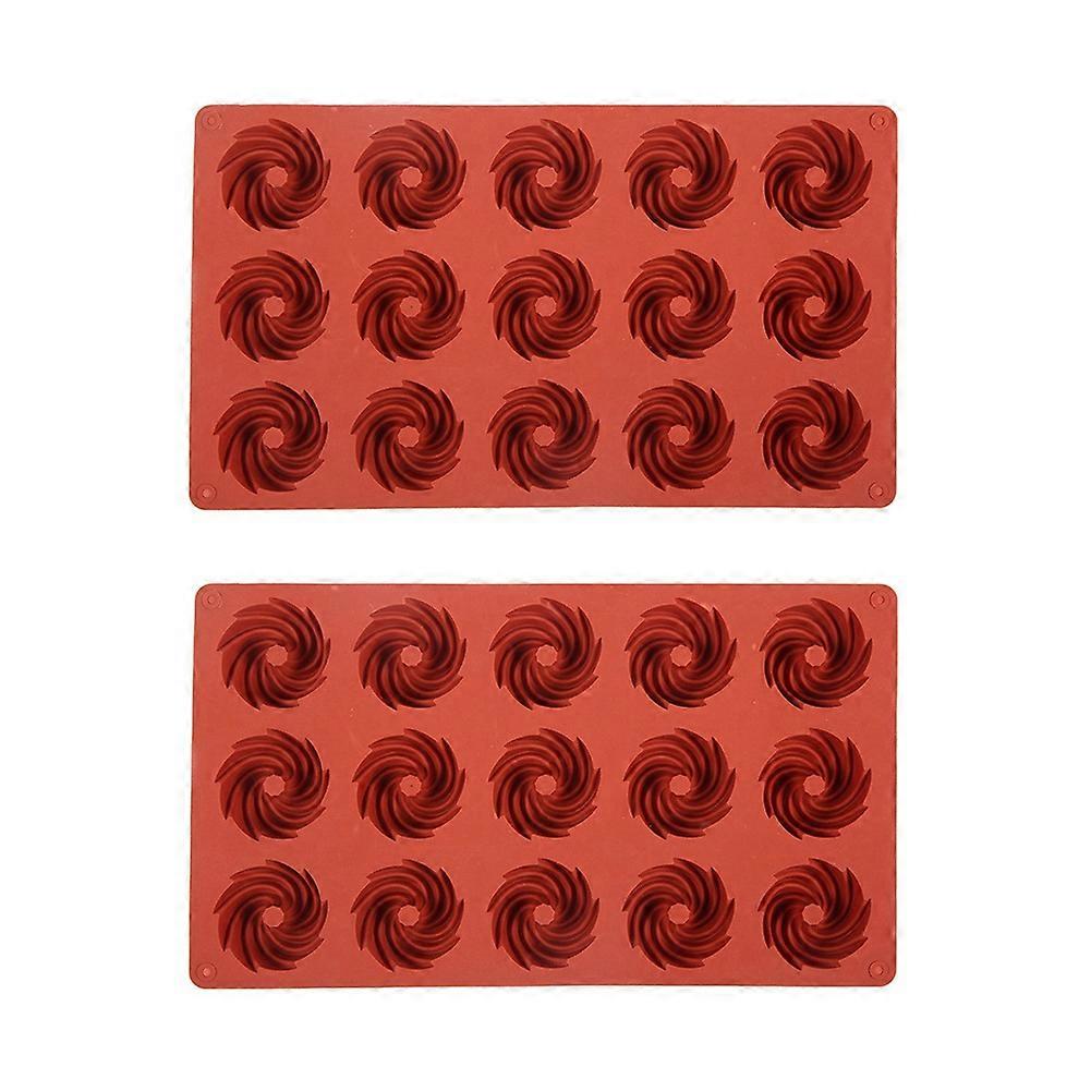 Mini Spiral Shaped 15 Cavity Silicone Cake Molds 2pcs