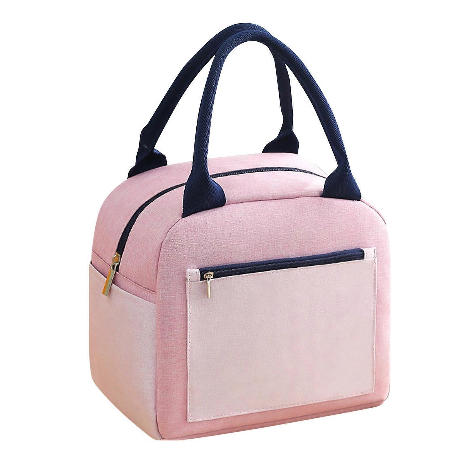 WRXMIJNHGSA Bento Bag Reusable Insulated Lunch Bag with Side Pocket, Leak Proof Lunch Box with Soft Padded Handles, Durable Thermal Tote for Work