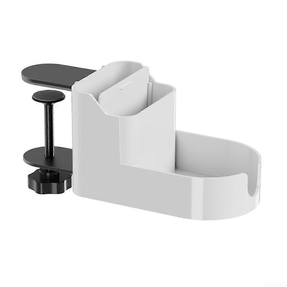 Adjustable Desktop Storage Rack For Phone And Cup Removable Divider Anti Slip Buckle Charging Port ABS And Carbon Steel