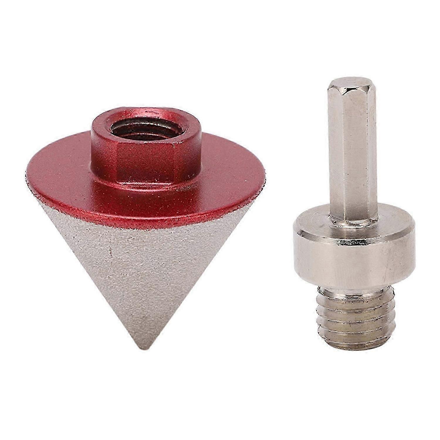 48MM Diamond Beveling Bit with Converter 60 Degree Angle Cone Chamfer Milling Bit for Marble Glass Metric Thread M14