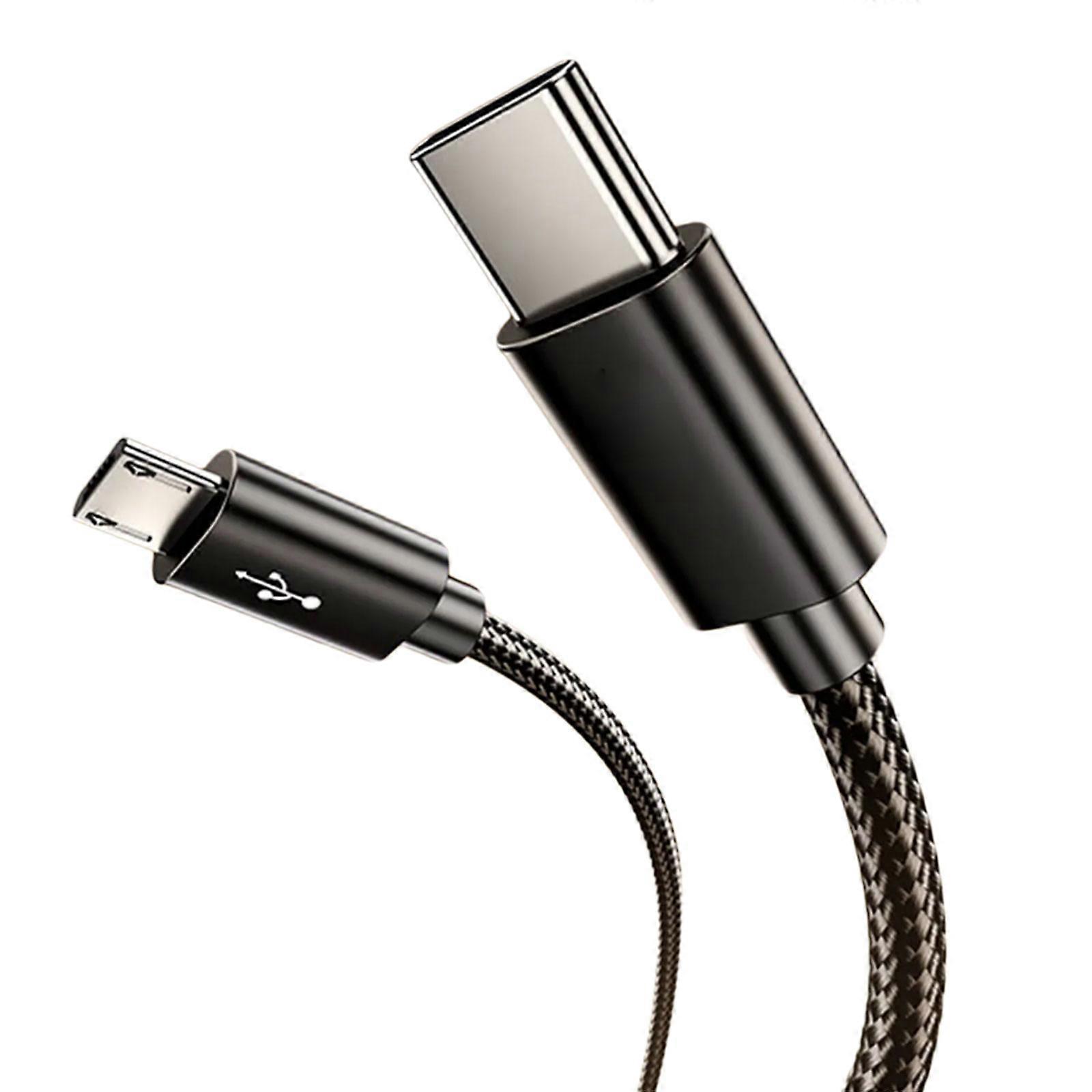 Type C To Microed USB Charging Cable For Simultaneous Data Transfer And Power Between Double Phones And Computers Multicolor