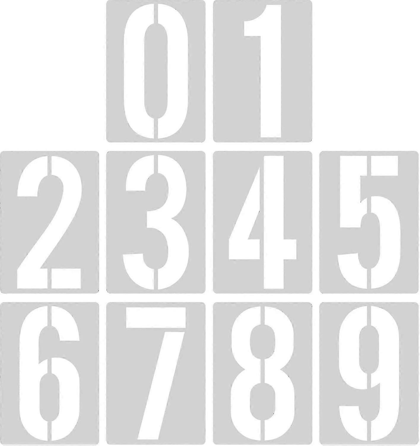 20cm (8) Large Number Stencils, 0 to 9 Number Template Plastic Reusable Curb fg2025031702342 Edition 1107