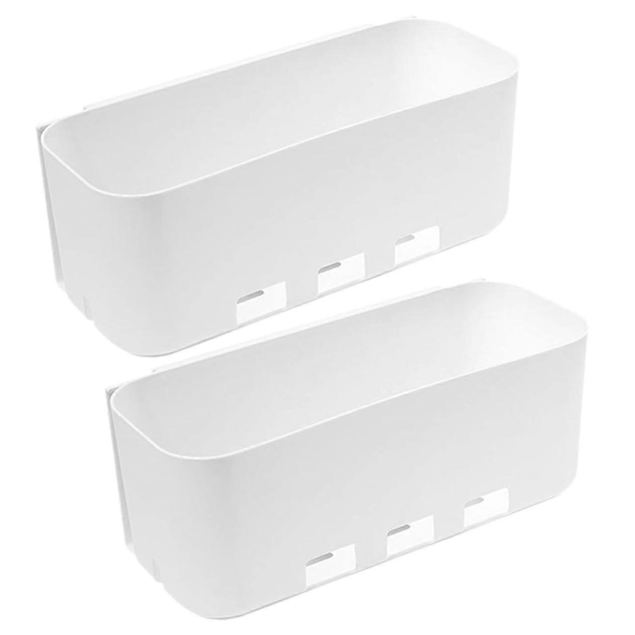 WallMounted Sliding Storage Organizer Adhesive Mount No Drilling UnderSink Kitchen Cabinet Pullout Basket 2Pcs