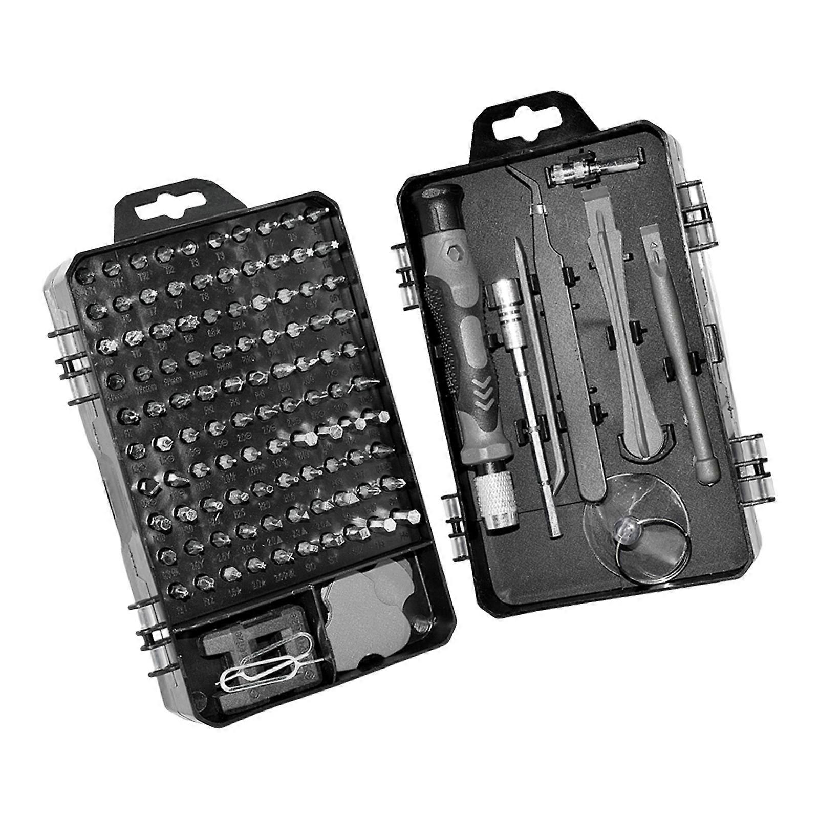 Space Saving Screwdriver Tool Set 114 Precise Magnetic Bit in Portable Storage Case for Laptop Repair Device Maintenance Multicolor