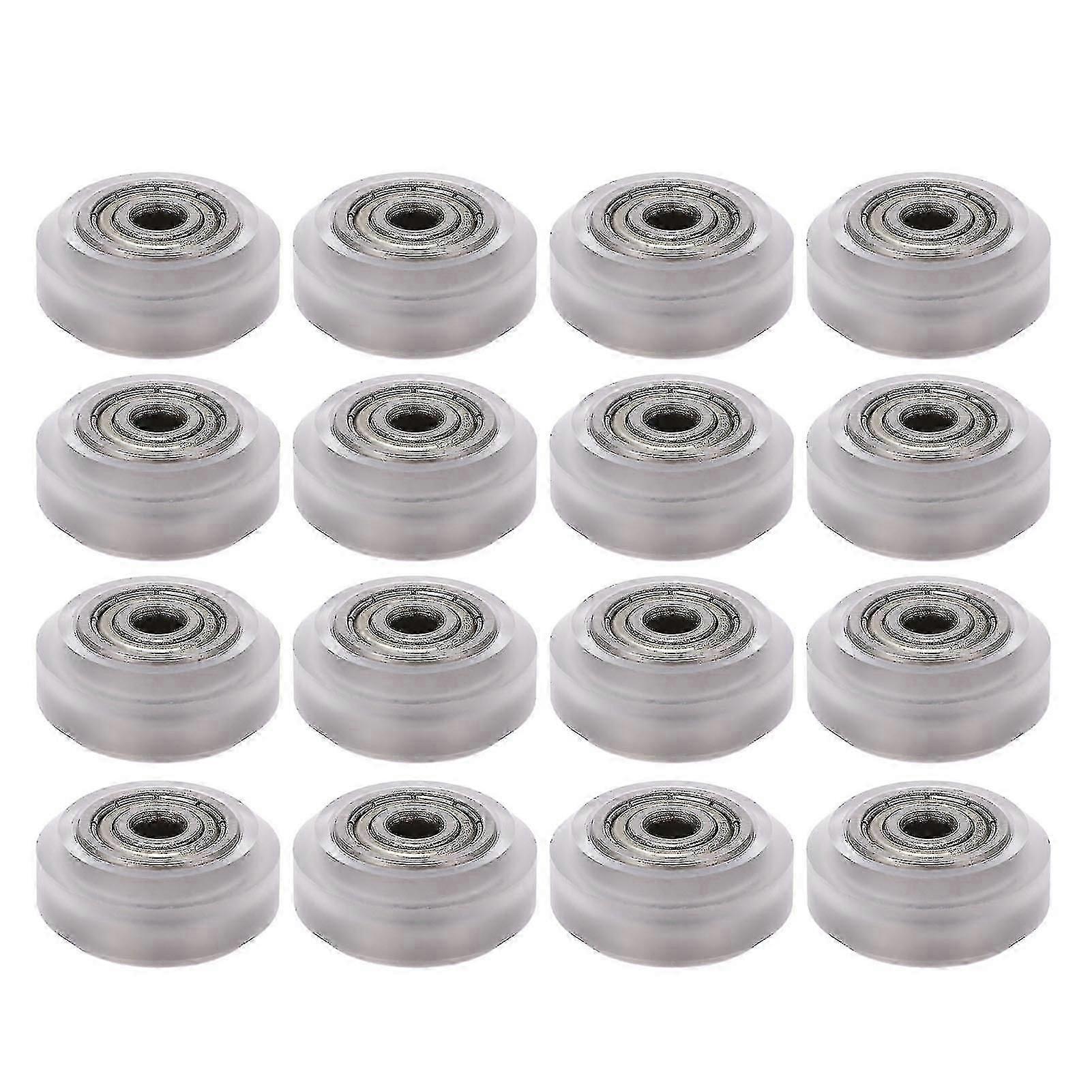 16Pcs 3D Printer Polycarbonate Pulley Transparent Rustproof Robust Bearing Pulley Wheel for Anet E16