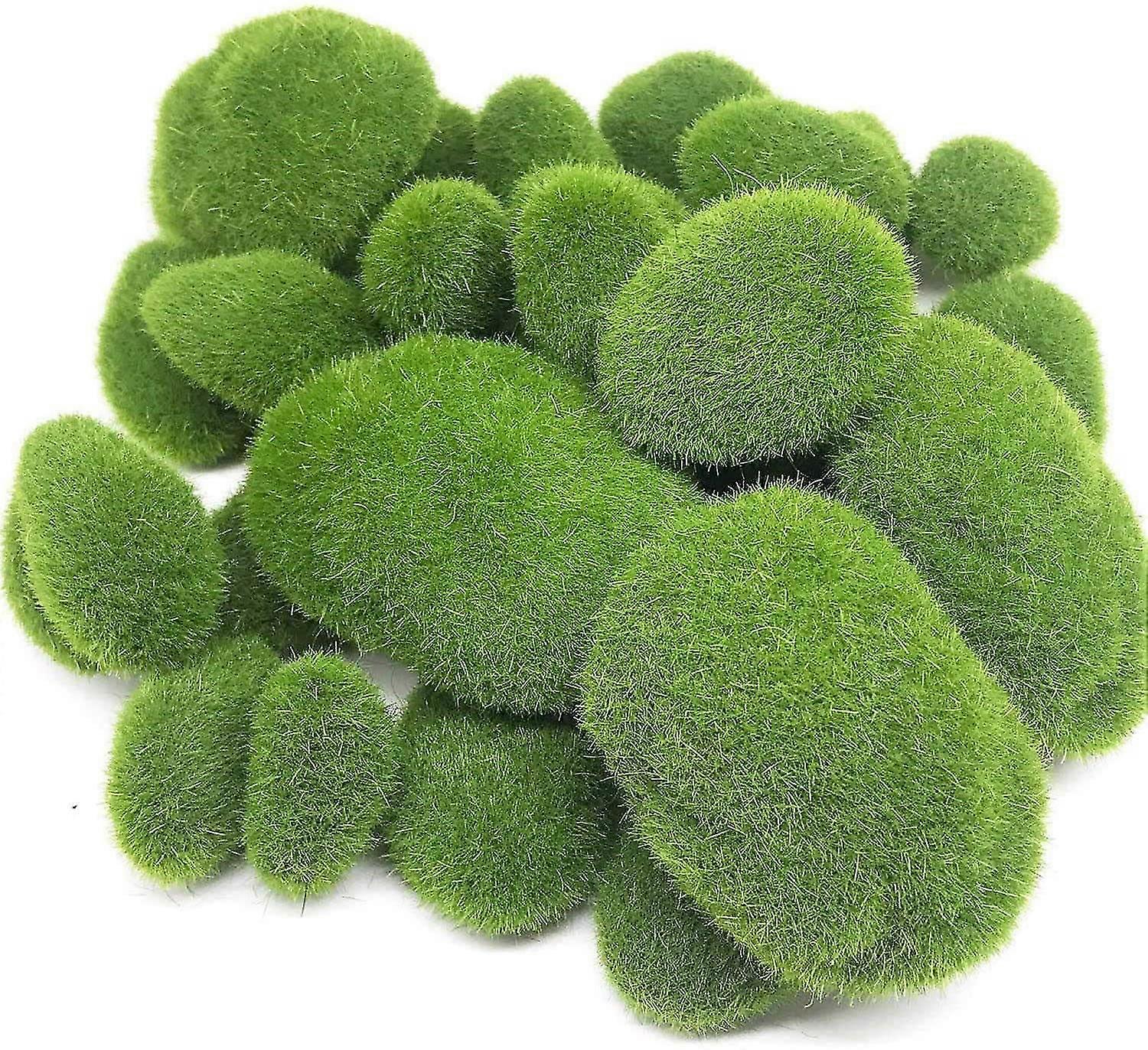 30 Pieces Series 3 Sizes Decorative Artificial Moss Rocks
