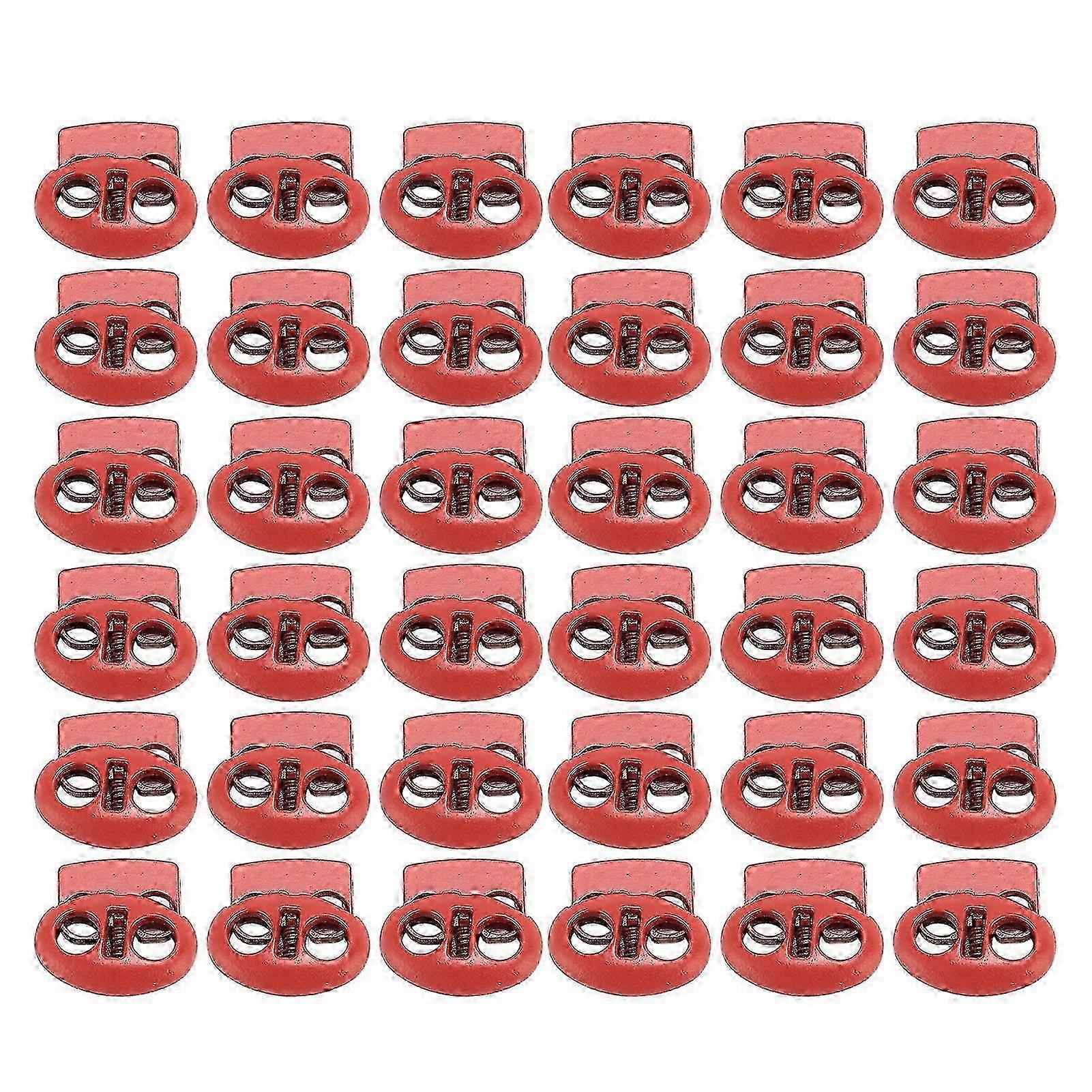 30pcs Spring Cord Lock Multipurpose Double Hole Spring Toggle Stopper for Shoelace Drawstrings Paracord Bags Clothing Orange TOP
