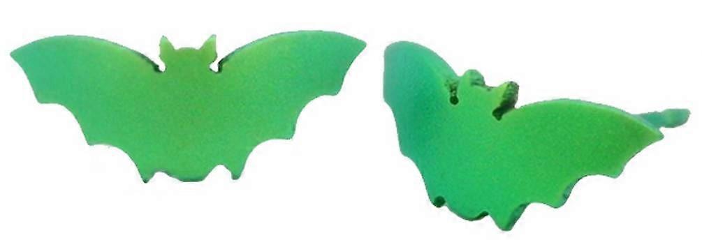 Ti2 Titanium Bat Stud Earrings - Green