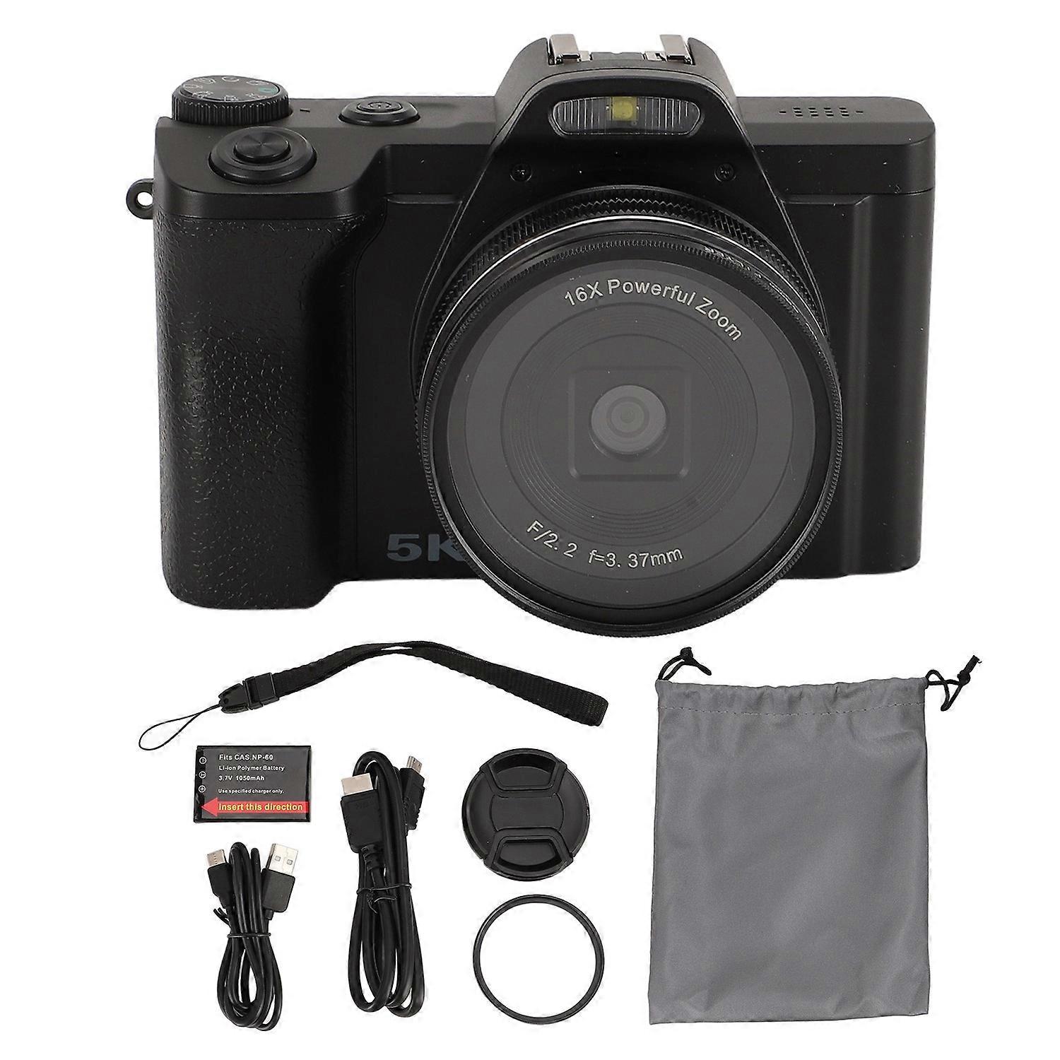 5K Digital Camera for Photography 48MP 16X Digital Zoom Autofocus Vlogging Video Camera with Wireles
