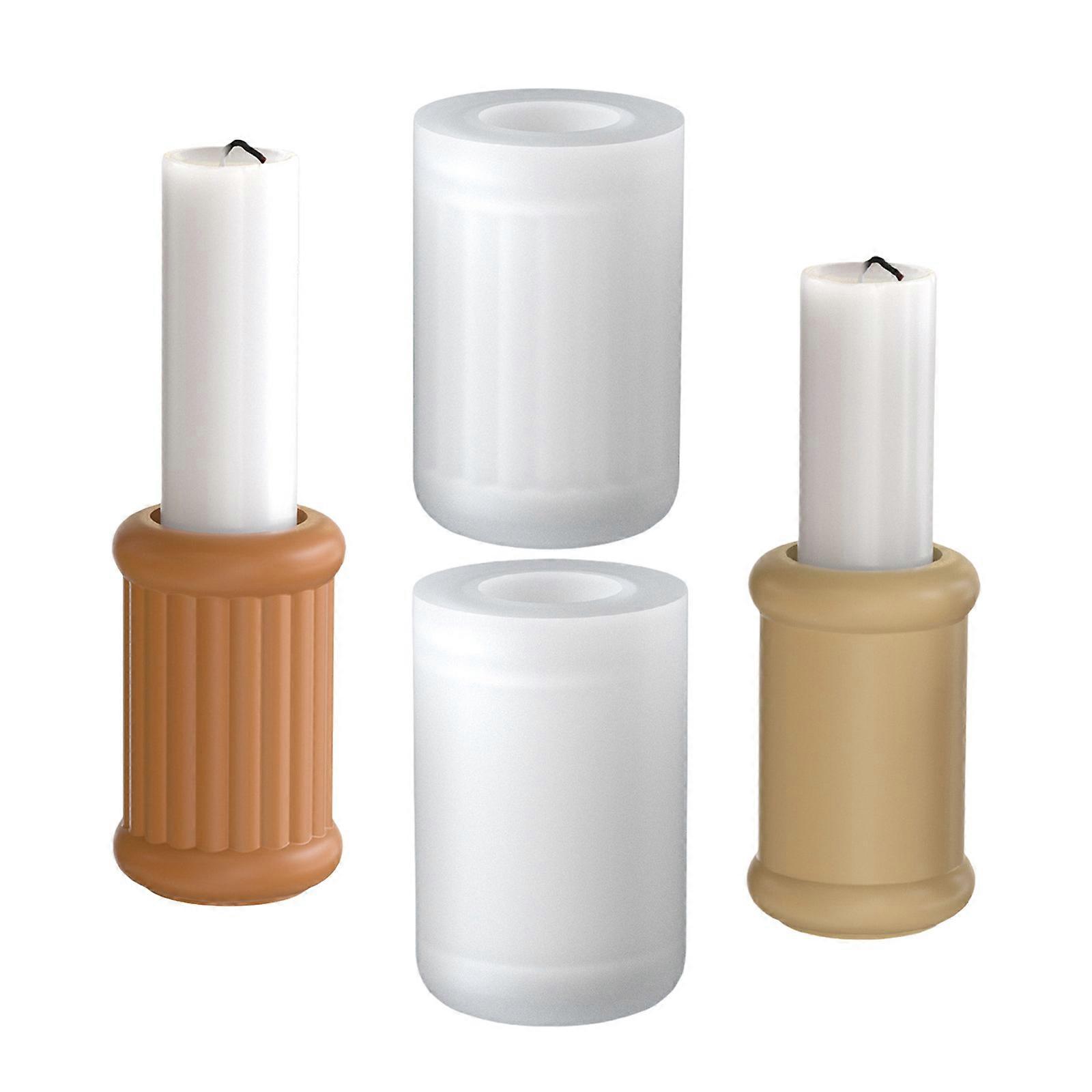 Cylinder Shape Silicone Mould Set for Creating Unique Resin Candle Bases and Decorative Pieces Multicolor