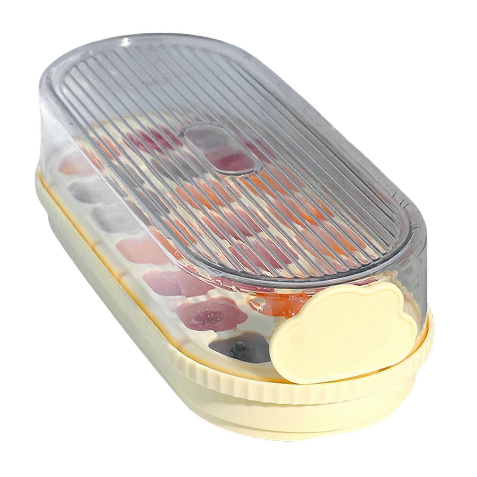 Convenient Silicone Ice Tray Molds Kitchen Silicone Ice Tray Ice Makers with Individual Cube for Easy to Use  Yellow