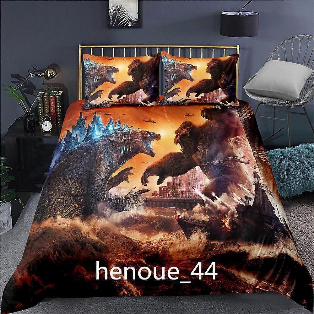 3D Godzilla VS Kong -vuodevaatesetti, pussilakana, matto, peitto, verhot, lahjat, Iso-Britannia