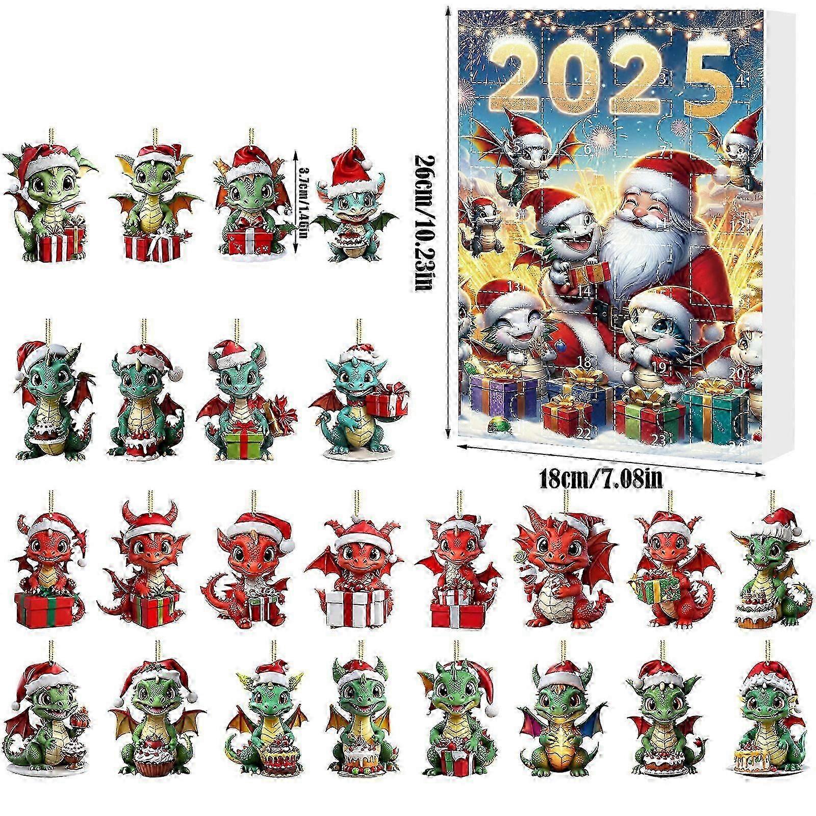 Holiday Advent Calendar for Children with Dragon Theme Blind Boxes
